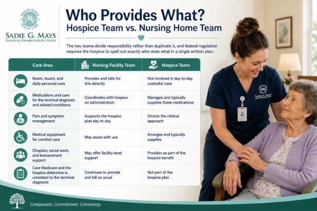 Who Provides What? Hospice Team vs. Nursing Home Team